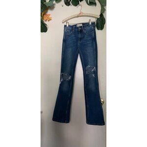 Free People Jeans Sz 25 Distressed Flare Leg High Rise Boho Y2K Denim Pants Hipp